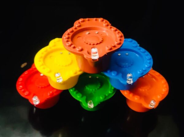 Multicoloured Water Sensor Diyas (Set of 12pcs)